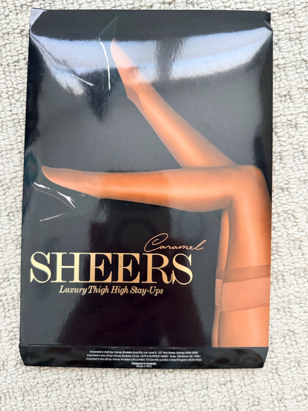Honey Birdette Sheers Luxury Thigh Highs in Caramel size L